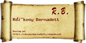 Rákosy Bernadett névjegykártya